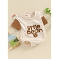 thumbnail image 5 of Aojekbee Baby Boys Summer Romper Infant Short Sleeve Crew Neck Letter Embroidery Contrast Color Romper, 5 of 10