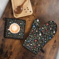 thumbnail image 5 of Pioneer Flower Floral Print Pattern 2-Pack Oven Mitts Set, Heat Resistant Kitchen Gloves, 7.7" X 12", 5 of 6