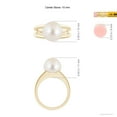 thumbnail image 5 of Angara Solitaire Freshwater Cultured Pearl Split Shank Ring in 14K Yellow Gold for Women | June Birthstone Jewelry for Her, 5 of 8