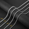 thumbnail image 5 of HZMAN 3.0mm Stainless Steel Wheat Silver Chain Necklaces for Men & Women 16" -30", 5 of 8