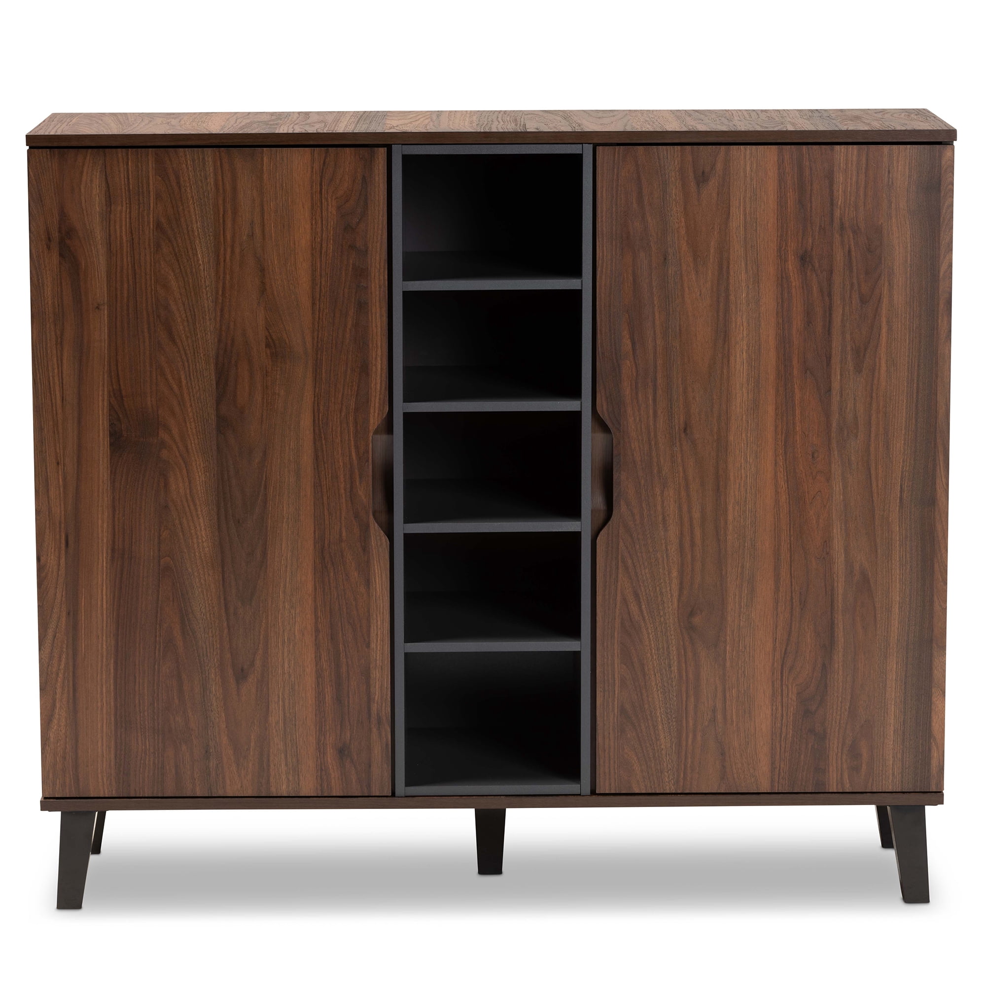 Baxton Studio 2-Door Modern Shoe Cabinet, Grey, 119.00 lbs