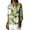 Green, variant on Women's V-Neck 3/4 Sleeve Printed Loose Fit Top Casual Blouse Soft Rayon Nylon Blend
