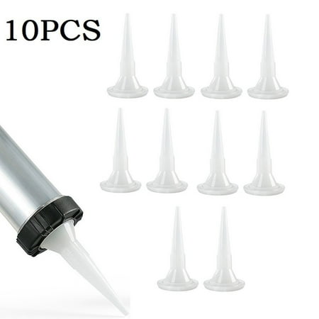 

10pcs Structural Glue Nozzle Plastic Universal Caulk Nozzle Glass Glue Tip Mouth