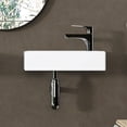 thumbnail image 2 of MEJE 16-inch corner wall hung basin, ceramic white rectangle, includes faucet & drain, right hand, 2 of 5