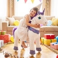 thumbnail image 3 of PonyCycle Kid-Powered Ride-On Unicorn Toy, No Battery, Hand Brake, Ages 3–4, Purple, E313, 3 of 11