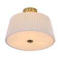 thumbnail image 2 of White Simple & Modern Fan-Shaped Fabric Semi Flus Ceiling Light Home Decor  60W, 2 of 15