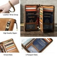 thumbnail image 5 of Contact's Leather 4 slots Passport Holder for Family with RFID Blocking , Passport Wallet for Travel (Brown), 5 of 7
