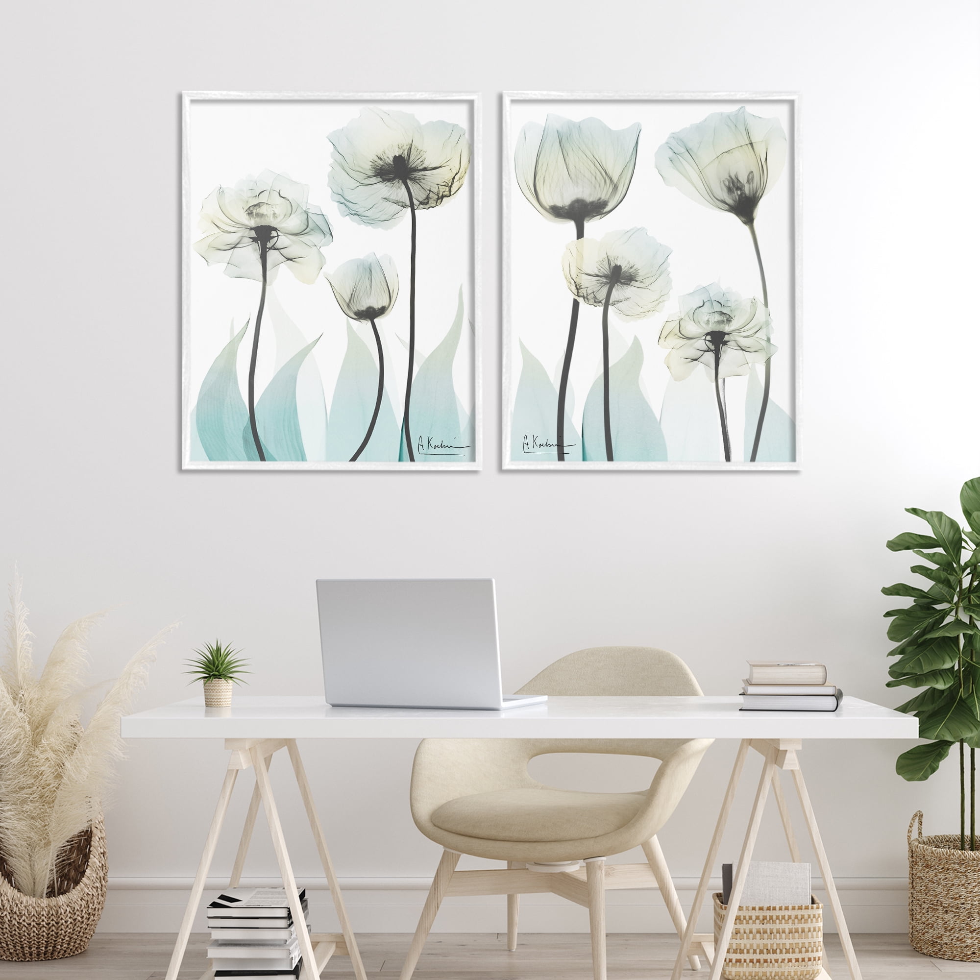 Stupell Industries Luxury Of Creation Flowers 2 Piece White Framed Giclee Art Set, design by Albert Koetsier
