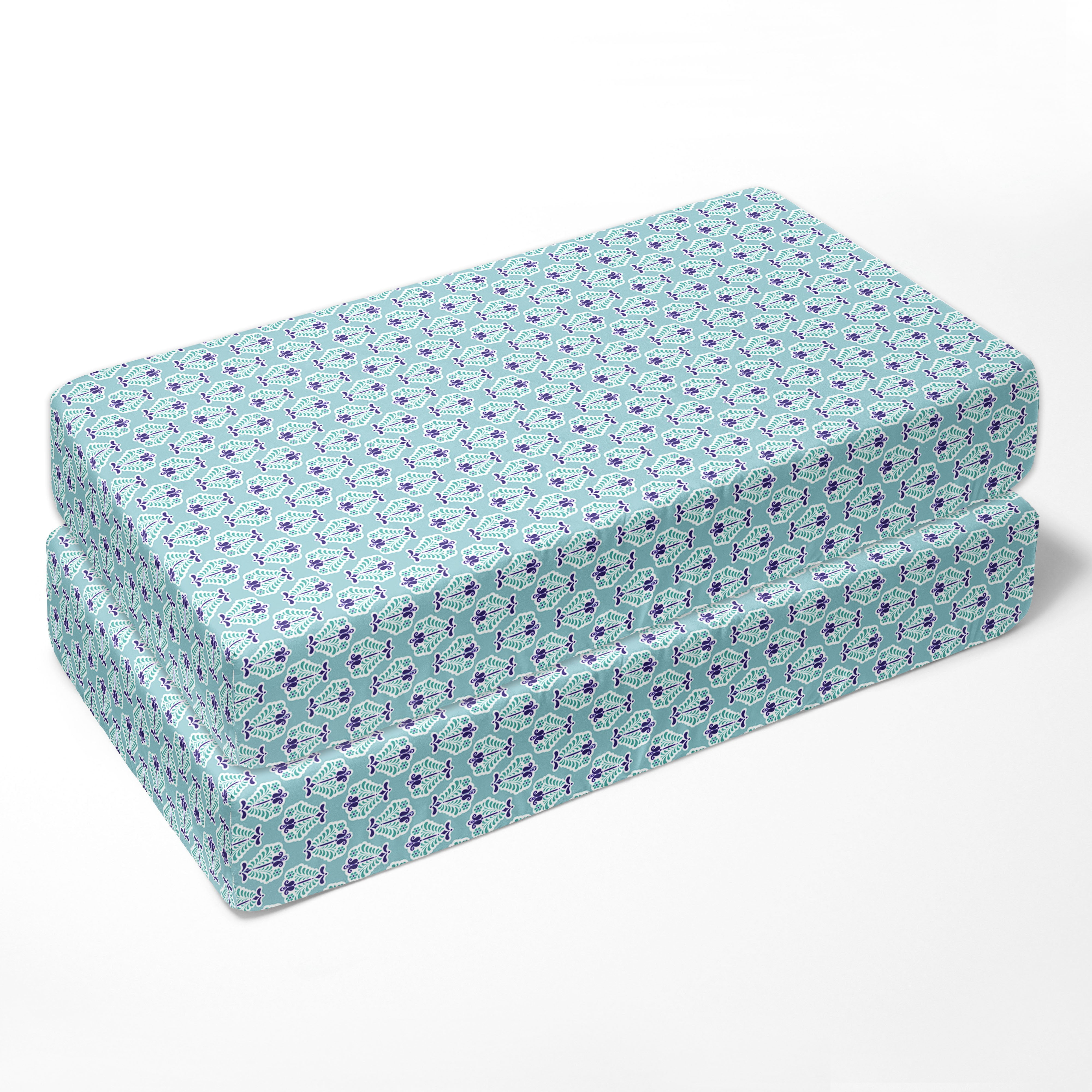 Bacati - Crib or Toddler Bed Fitted Sheet, Paisley Isabella Purple/Aqua/Lilac