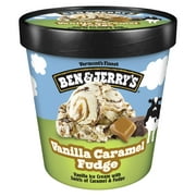 Ben & Jerry's Creamy Vanilla Caramel Fudge Ice Cream Kosher Milk Cage-Free Eggs, 1 Pint