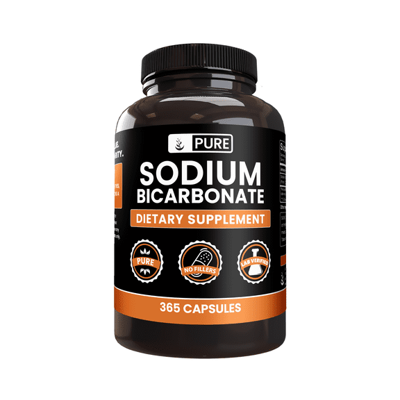 Pure Sodium Bicarbonate 365 Capsules Natural Antacid