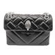 thumbnail image 2 of Bolso Correa De Hombro Plateado Diseño De La Tela Rayas negro plata, 2 of 5