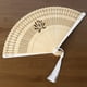 thumbnail image 4 of Ventilador de mano Jadeshay plegable de Bambú Color blanco, 4 of 8