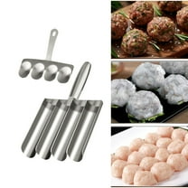 Durable Meatball Shaping Tool,1Pack Stainless Steel Manual Meatball Scoop Tool for Perfectly Shaped,HXRH Reusable Meat Baller Maker,Silver