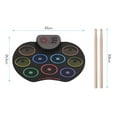 thumbnail image 2 of Ensemble de Batterie Électronique Portable USB, Kit de Batterie Enroulable, 9 Pads de Batterie avec Haut-Parleur Intégré, Baguettes de Batterie et Pédale de Coup de Pied, Instrument de Percussion Numérique, 2 of 8
