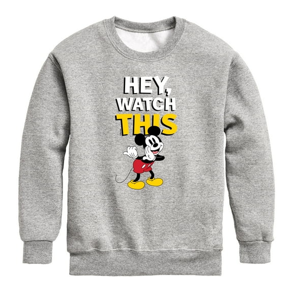 Mickey & Friends - Mickey Watch This - Youth Crewneck Fleece Sweatshirt