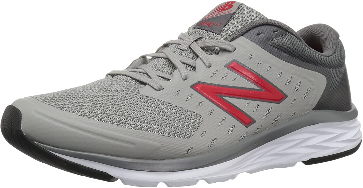 New Balance Men's 490v5 Running Shoe, Grey/Red, 7 4E US Walmart Canada