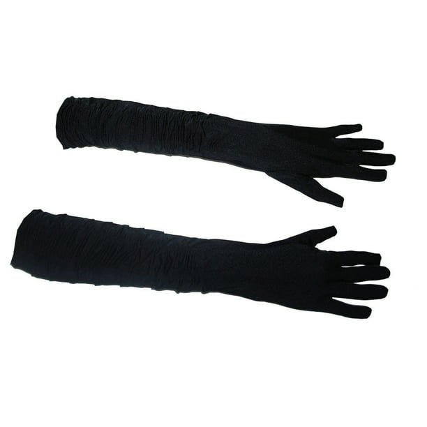Opstand idioom Erfenis Funny Fashion Elegant Fancy Gathered Silk Gloves, Black, One-Size -  Walmart.com