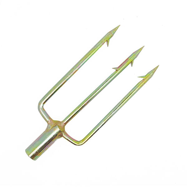 3-Prong Flat Fork Spear Head with 7mm Female Thread Vintage Style 