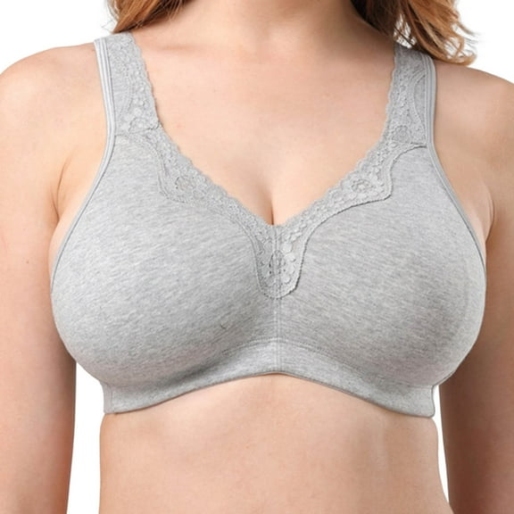 JIUKE Bras for Women No Underwire Wide Strap Seamless Push up Bras Soft V Neck Full Coverage Comfortable Bra