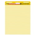 Postit® Super Sticky Easel Pad, 25 in. x 30 in. Sheets, Yellow Paper with Lines, 30 Sheets/Pad