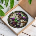 thumbnail image 5 of Mardi Gras Jester Scepter Suncatcher Stained Glass Style UV Printed Glass Carnival Party Decor Round, 5 of 8