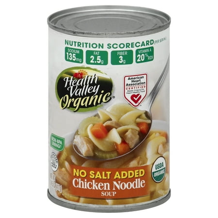 - Health Valley Organic Soup, Chicken Noodle, No Salt Added, 14.5 Fl Oz
