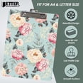 thumbnail image 3 of Fashion Clipboard, Floral Design, Standard A4 Letter Size, 12.5" x 9", Wooden Clipboard, Low Profile Clip, Retractable Hanging Tab, Decorative Clipboard, by Better Office Products (Victorian Floral), 3 of 5