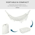 thumbnail image 4 of Outsunny Extra Large Boho Hammock with Macrame Tassel Fringe, Includes Carrying Bag, Indoor Outdoor Tree Hammock for Porch, Backyard, Camping, White, 4 of 9