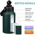 thumbnail image 2 of Biwat 87oz Insulated Water Bottle, Dishwasher Safe 2/3 Gallon Water Bottle with Ergonomic Handle, BPA Free Leak Proof Water Jug, Stainless Steel Metal Water Bottle with Anti-Slip Bottom, Army Green, 2 of 4
