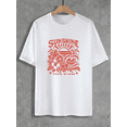 thumbnail image 1 of 1pc New Summer Girl Sunshine State of Mind Floral Double Sided Print Short Sleeved 100% Cotton T-shirt Comfy Casual Tees For Girls, 1 of 7