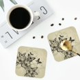 thumbnail image 5 of Bingfone Vintage Vintage Floral Leather Drinks Coasters with Set of 6,Suitable for Home Kitchen,Coffee Cup Coasters Home Gift, 5 of 9