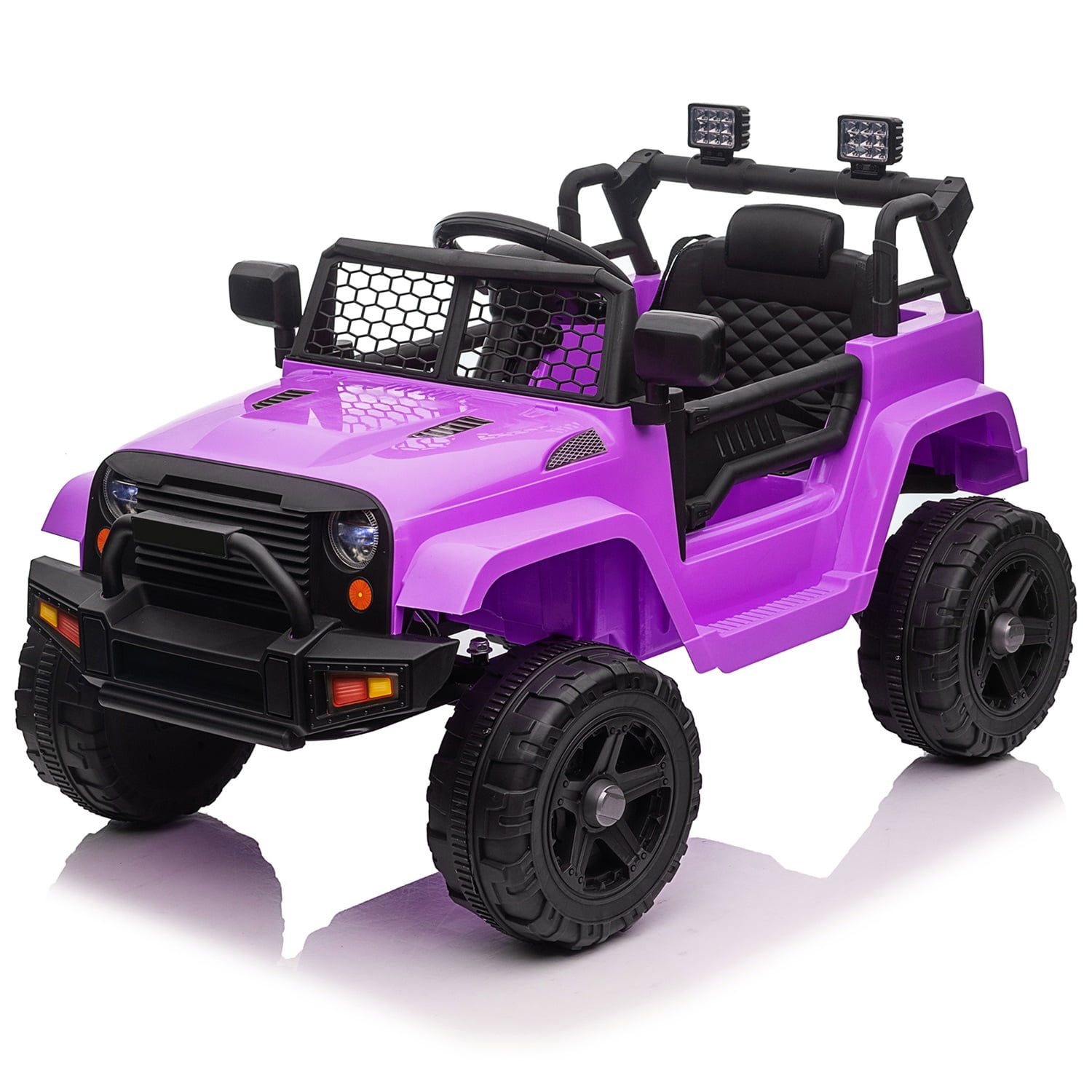 CIPACHO 12V Kids Ride On Car Truck, Battery Powered Vehicle with Remote Control, LED Lights, MP3 Music, Toy Gift for Children, Purple