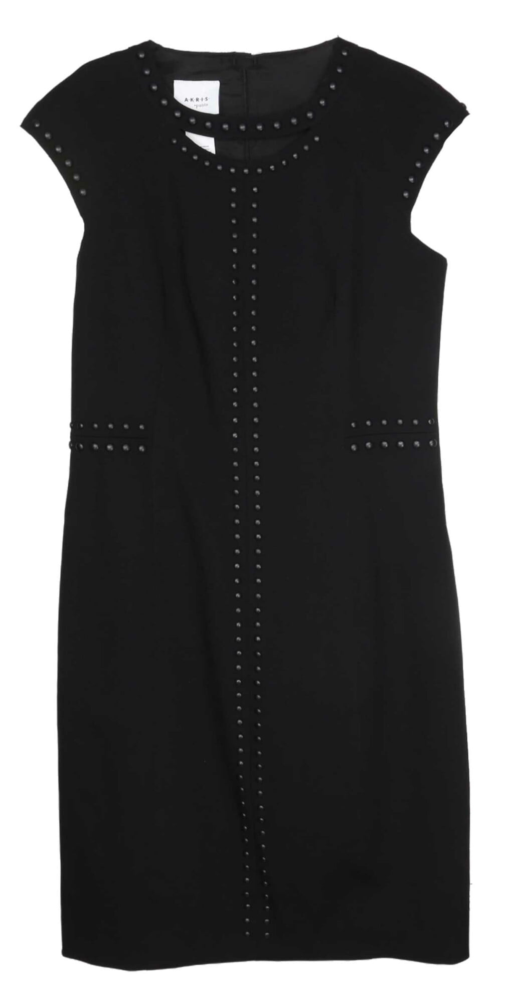 Akris Punto Dress Black Laser Cut Knit Size 8 Sleeveless Fit & Flare N –  Celebrity Owned