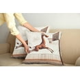 thumbnail image 2 of Ambesonne Basketball Throw Pillow Cover 2 Pack, Humor Funny Giraffe Dunk, 24", Cinnamon Off White Green, 2 of 7