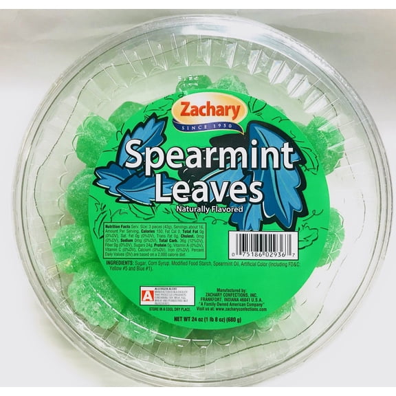 Zachary, Spearmint Leaves Candy, 24 Oz