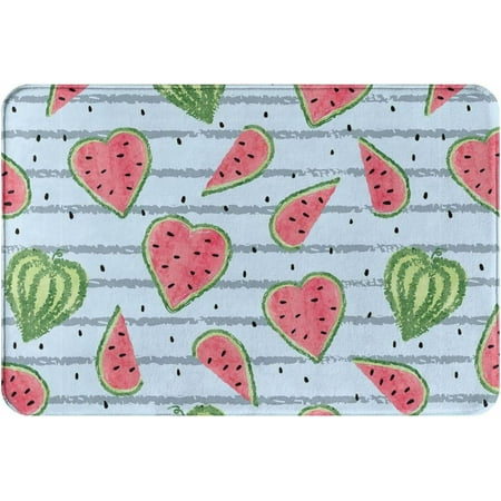 

Heart Shaped Watermelon Bath Rugs Mats Door Mat Fruit Print Outdoor Doormat Non Slip Absorbent Bathroom Floor Mat Carpet for 24x16 Inch