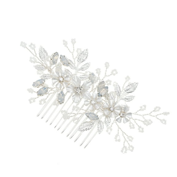 ELAYARD Silver Hair Combs Bridal Hair Comb Elegant Silver 1Pack