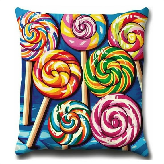 Cross Stitch Cushion Kit for Adult Beginner,Colorful Lollipop DIY Cushion Embroidery Kit 11CT Cross Stitch Pillow Kit Sewing Art Home Decoration