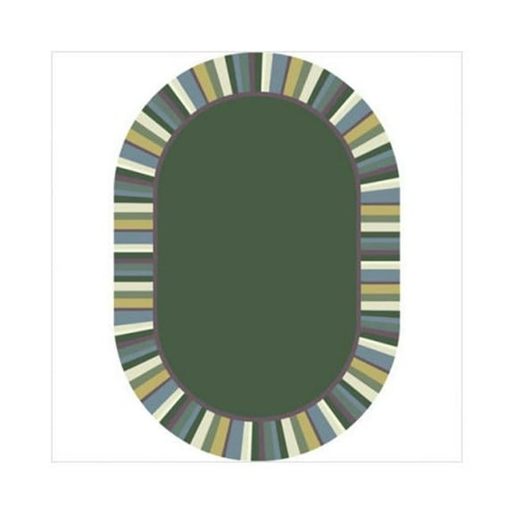Clean Green Soft 3 ft.10 in. x 5 ft.4 in. Oval  WearOn Nylon Machine Tufted- Cut Pile Just for Kids Rug