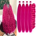 thumbnail image 1 of Cabello trenzado Gozill, rosa magenta, preestirado, con forma de ola oceánica, 1 of 6