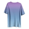 thumbnail image 6 of Hfnxid Plus Size Tops for Women Loose Fit 3/4 Sleeve Shirt Fashion Gradient Crewneck Top Summer Lightweight Comfy Going Out Tshirts Purple XXXXXL, 6 of 7