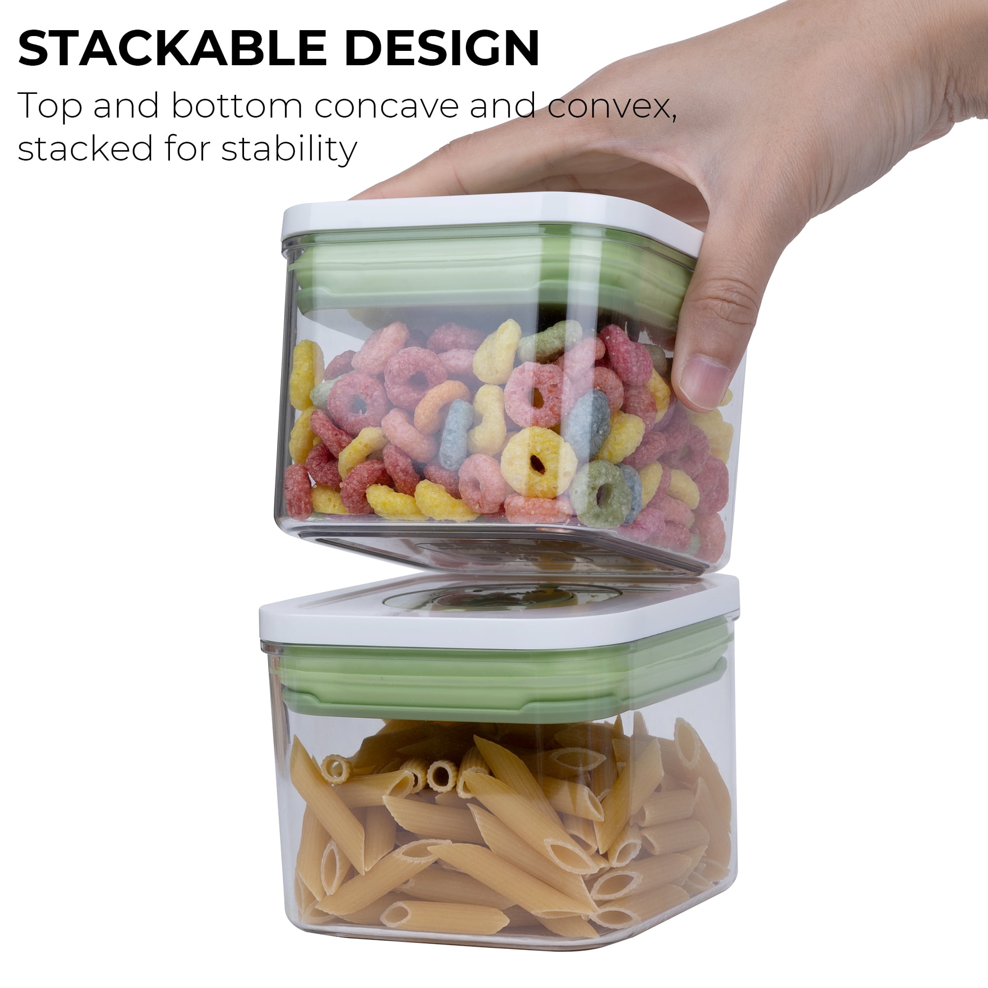 Linoroso 4 Pcs Set Airtight Kitchen Food Storage Container with Date Tracker, Tea&Coffee Canister for Grounds Coffee, Cereal, Beans, Flour, Sugar