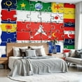 thumbnail image 2 of Prxcm Canvas Wall Mural Peel and Stick Large Wallpaper jigsaw flags Wall Art Decor for Living Room Bathroom Self Adhesive and Removable 69" x 98", 2 of 5