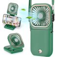 thumbnail image 1 of Portable Fan,Mini USB Desk Fan Phone Holder Rechargeable With Power Bank Wearable Personal Fan 3 Speeds Foldable Design For Office Kitchen Household Outdoors Travel, 1 of 7