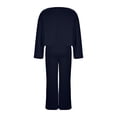 thumbnail image 5 of Wowcloth Women's Solid Color Loose Fit Round Neck Long Sleeve Top and Drawstring Pants Set with Pockets, Comfortable Casual Outfit for Daily Wear and Lounge, 5 of 6