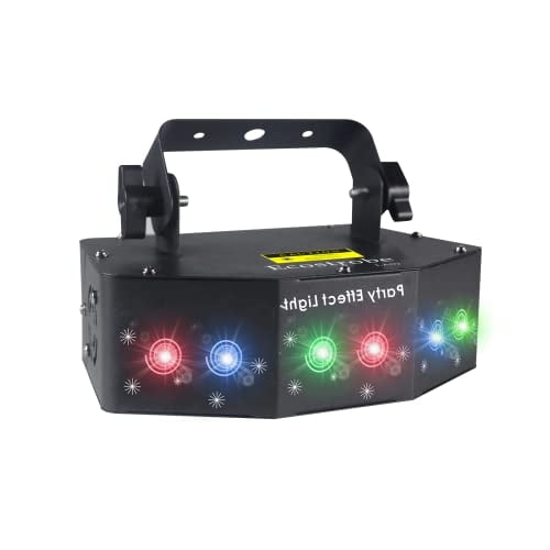 Luces de Fiesta Disco Ecostrobe, Luces Dj RGB con Activación de Sonido, Proyector Maestro-Esclavo, Luz de Escaneo DMX512, Luz de Escenario de Patrones - para Shows de Luces de Cumpleaños, Clubes, Bare