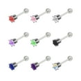 thumbnail image 2 of Ear Cartilage Barbell with Square Press Fit Cubic Zirconia 16G Tragus Rook - Sold Individually, 2 of 10
