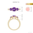 thumbnail image 4 of ANGARA Natural Three Stone Round 1.15 ct Amethyst Ring with Diamond Accents in 14K Yellow Gold for Women (Size-7mm) | February Birthstone, Anniversary, Jewelry Gift for Women | Natural Amethyst Ring, 4 of 8