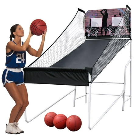 Sports Double Shot Indoor Electronic Shooting Machine, Two Players Basketball Stand Arcade Electronic Basketball (Best Shooting Technique Basketball)